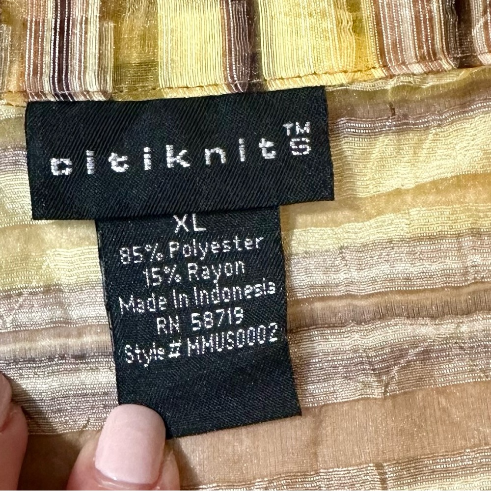 Citiknits Gauzy Tunic Blouse/Top XL Button Up Lightweight Travel Business Casual - Picture 8 of 12